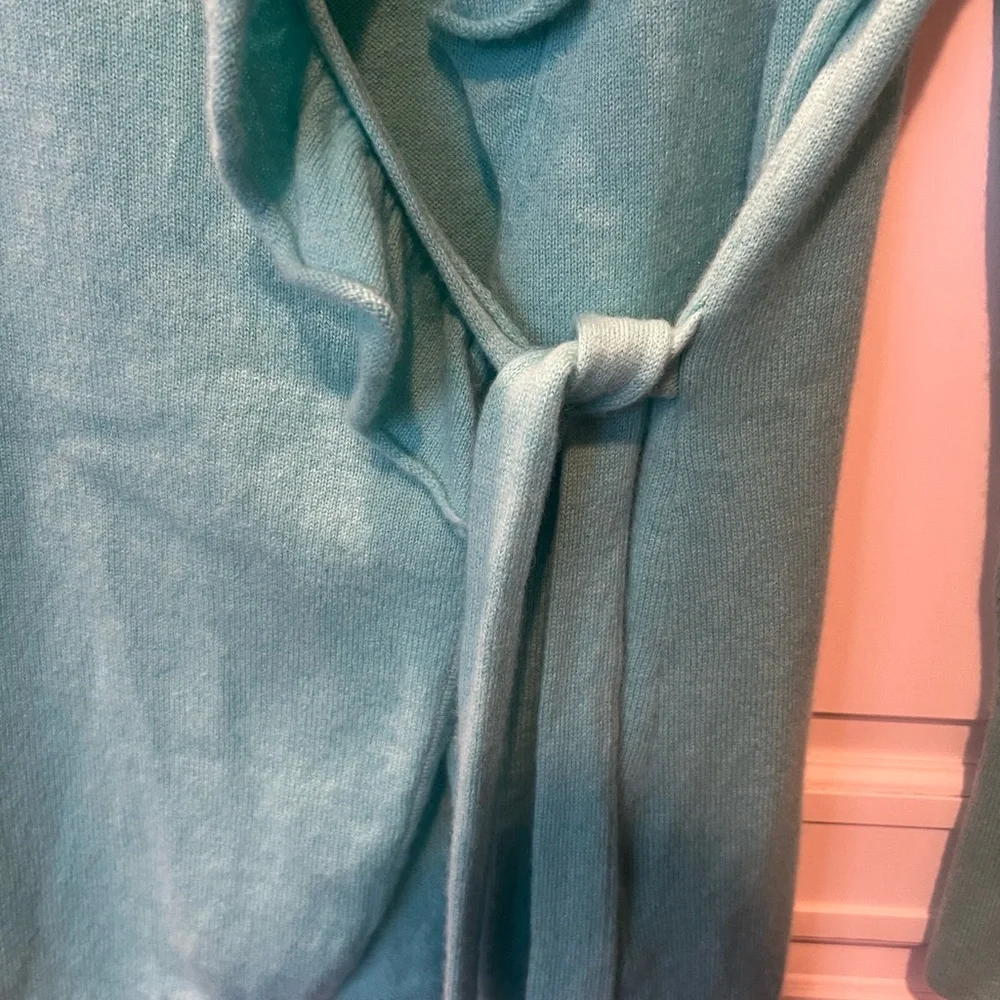 Lilly Pulitzer Turquoise Ruffle Cardigan - Picture 3 of 4